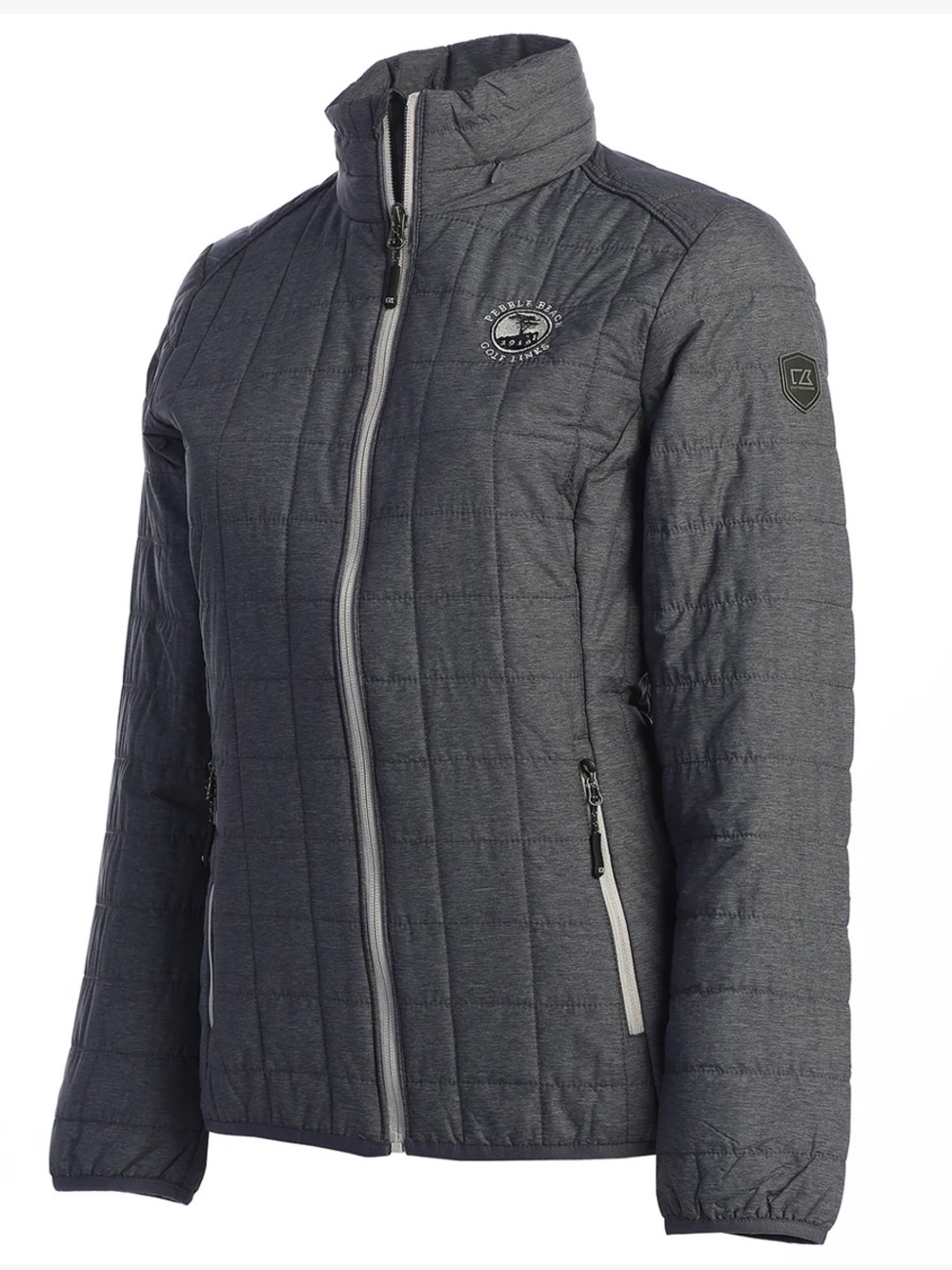 NWT Cutter & Buck Pebble Beach Golf Links Rainier Puffer Jacket With Hood Small